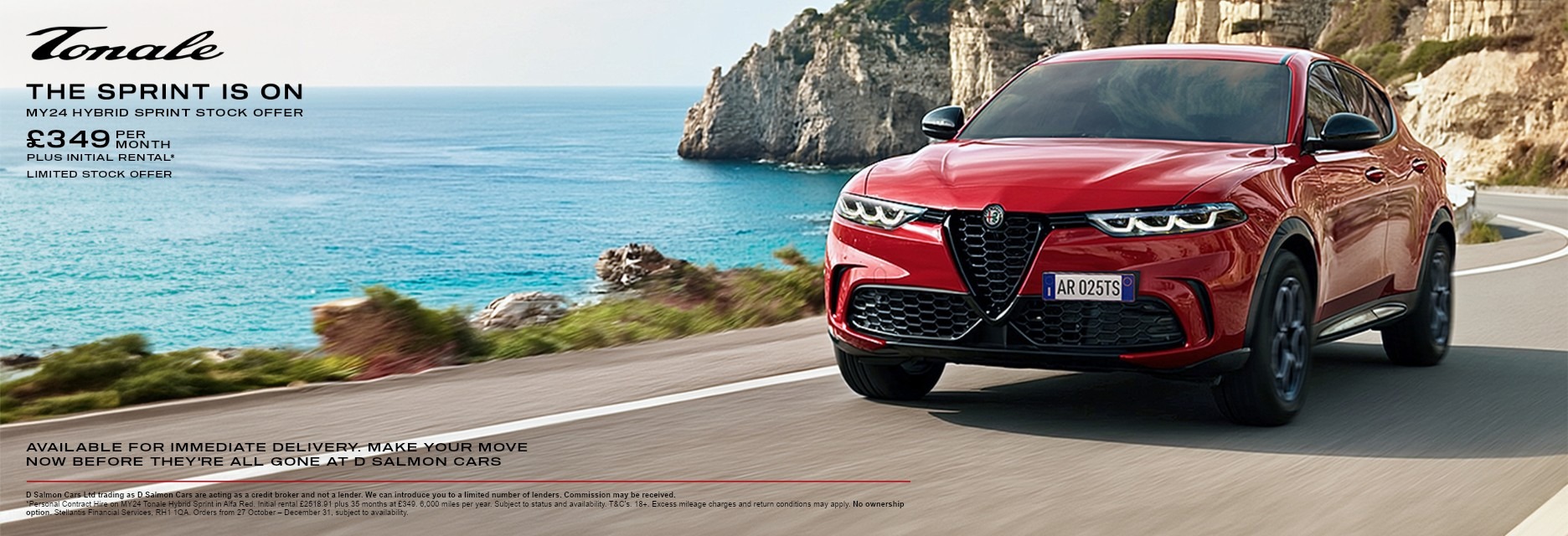 Tonale Sprint PCH Offer - £349 Plus Initial Rental*